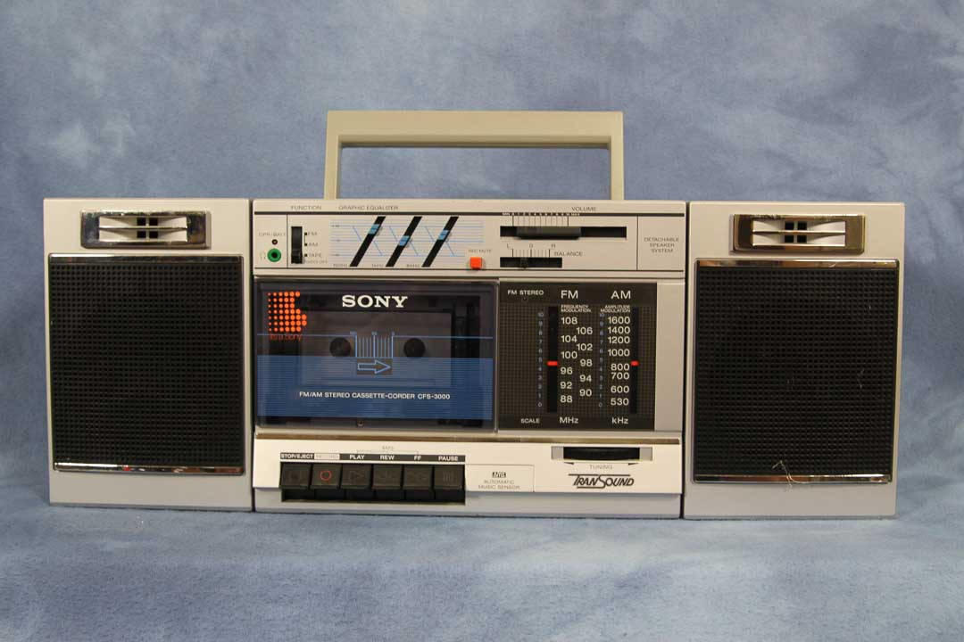 Vintage Sony CFS-3000 'Transound' Boombox, Silver Portable Stereo ...