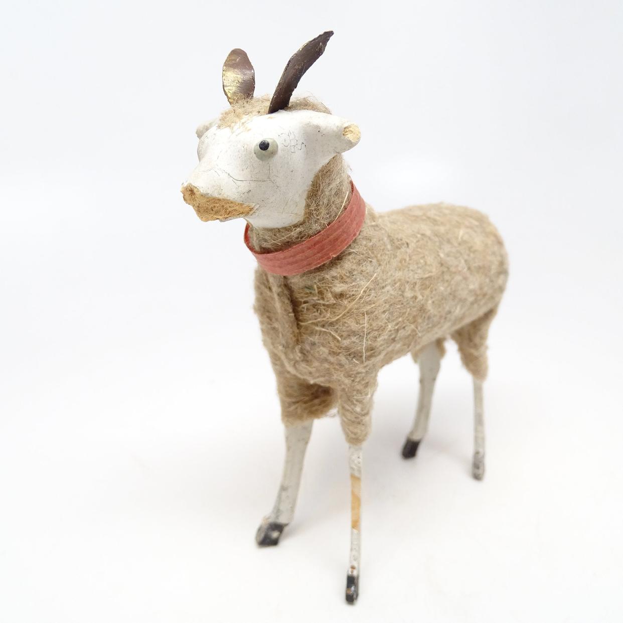 Large Antique 4 1/2 Inch Brown German Wooly Brown Ram | Explormag