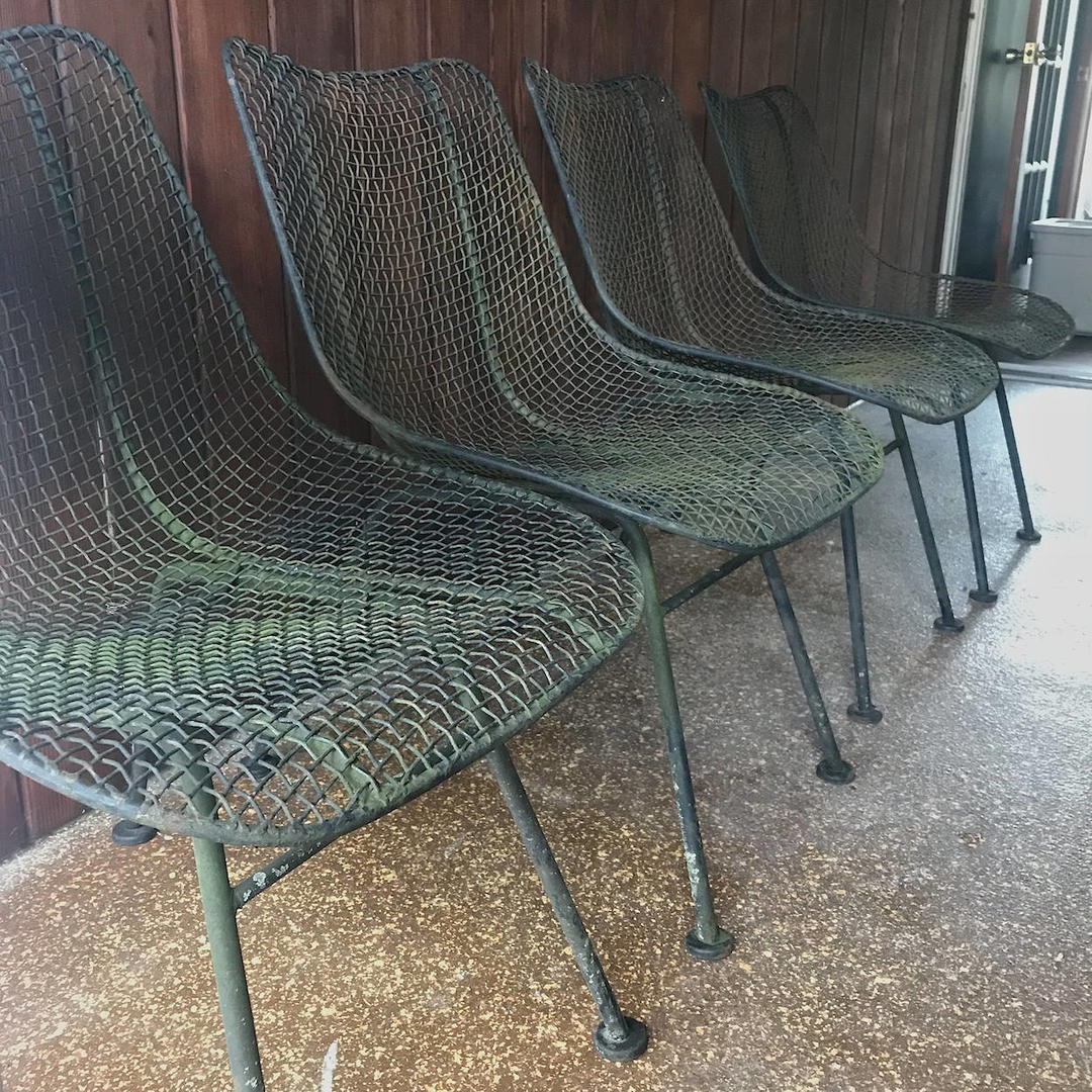 4 Vtg Mid Century Russell Woodard Sculptura Chair Industrial Patio