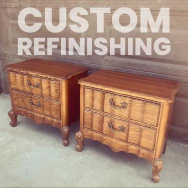 Custom listing reserved for Behnaz - set of two vintage French provincial nightstands by Shab