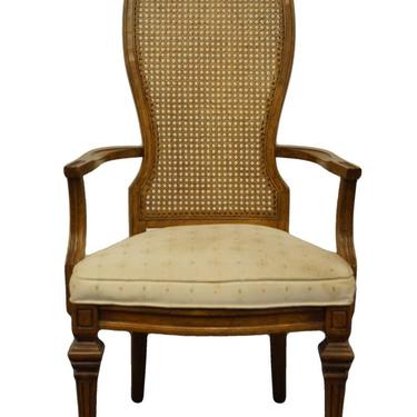 Bernhardt / Hibriten Italian Provincial Cane Back Dining Arm Chair 