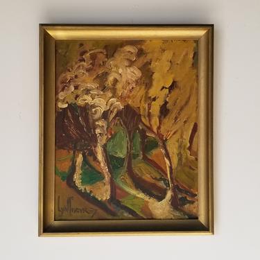 1950's Lyollner R. Expressionist Abstract Painting , Framed 