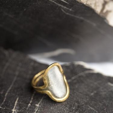 Brass and Sterling Silver Reflecting Pool Ring
