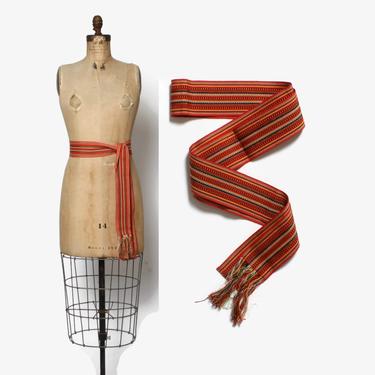 Vintage 70s Guatemalan BELT / 1970s Wide Woven Cotton  display picture 1