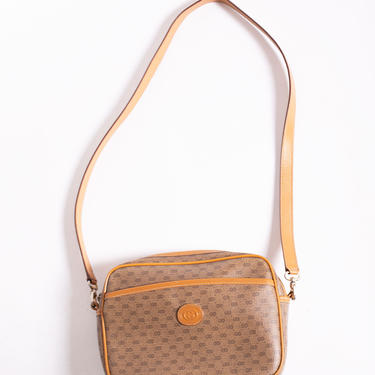 GUCCI 1980s Monogram Small G Leather and Canvas Crossbody Bag, Backroom  Clothing