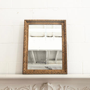 antique French wood and plaster gilt mirror