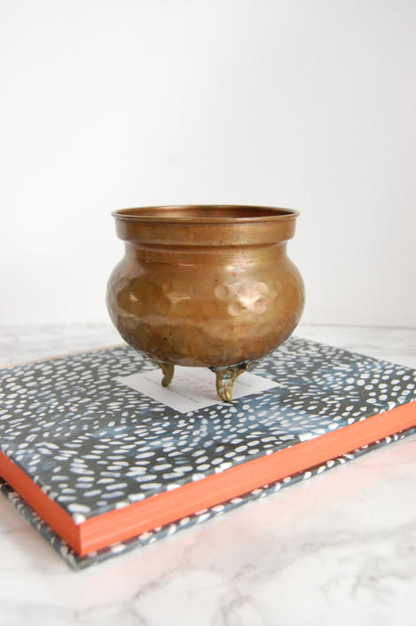 Antique Hammered Copper Footed Bowl Copper Planter Copper Vase