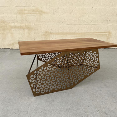 Rehab Shop Custom Walnut table w/ Perforated Base