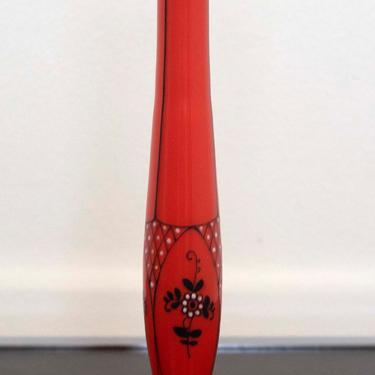 Gallo Slovakia Orange Candlestick with Flower Design 