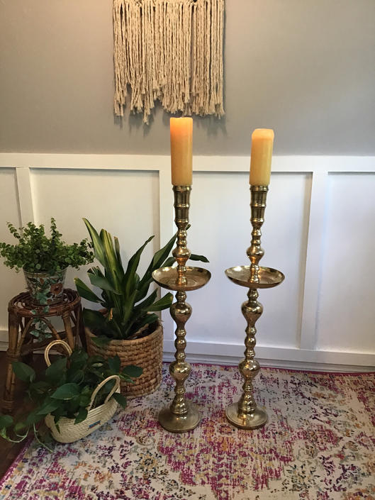 Pair Of vintage Brass Candlestick Holders Vintage Candlestick Holders ...