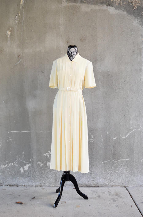 80s Does 40s Wedding Dress Off White Dress Mid Century Dress