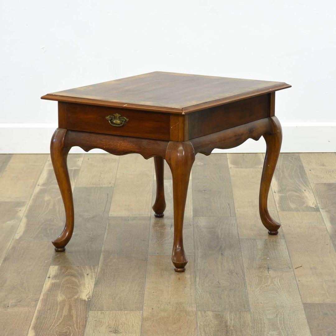 Queen Anne Style End Table W Burl Border Loveseat (San Diego) San
