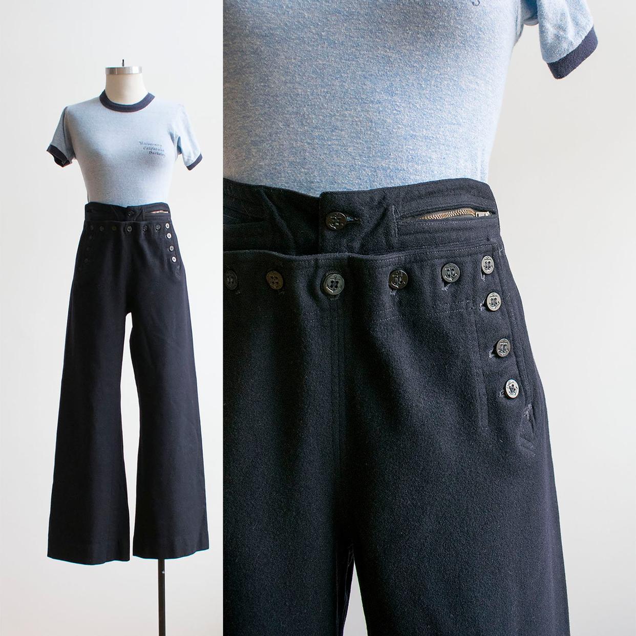 Vintage Wool Naval Pants / True Vintage Sailor Pants / | Milk
