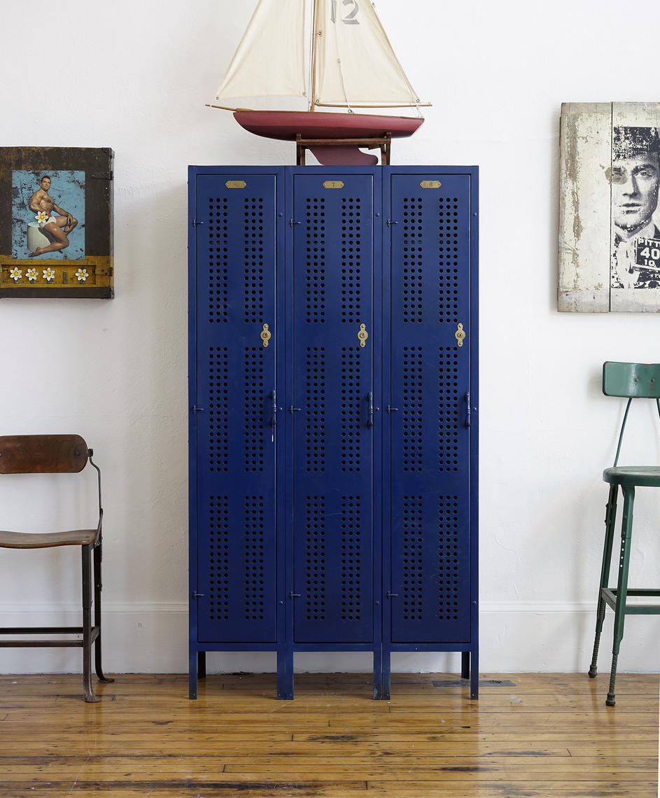 vintage lockers, school lockers, lockers, mudroom lockers, closet