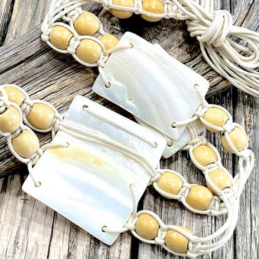 VINTAGE: Macrame String Shell Tie Belt - Off | Dan display picture 1