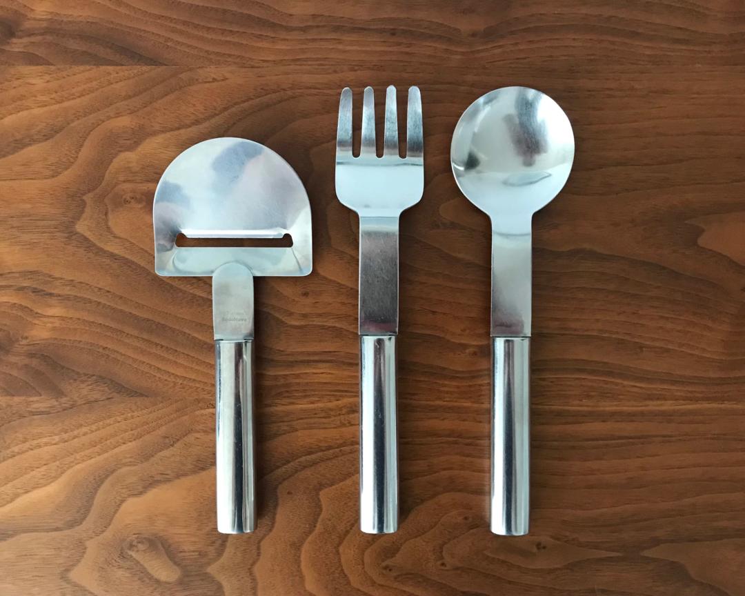 Set of Boda Nova Oval Serving Utensils - Spoon, Fork, | The Thrifty Scout |  San Diego, CA