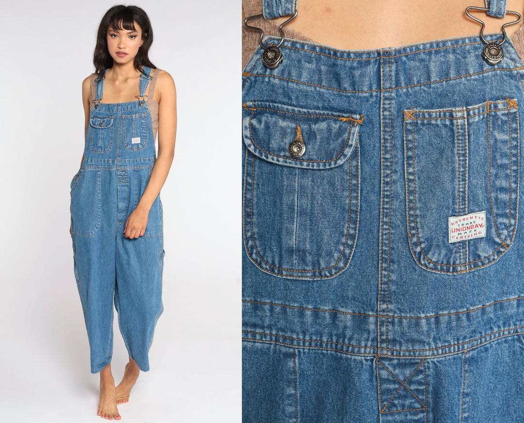 Vintage Y2K outlet Union Bay light wash wide leg/straight leg overalls