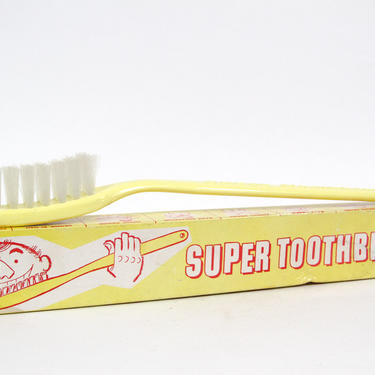 Vintage Novelty Super Toothbrush Toy, Giant Toothbrush Yellow 