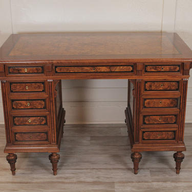 Burled Walnut East Lake Style Renaissance Revival Desk