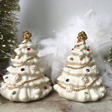 Vintage Neiman Marcus Christmas Package Salt & Pepper Shaker Set- 3 Pieces