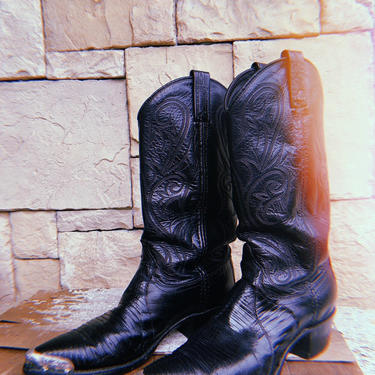 Steel toe black cowboy boots shop