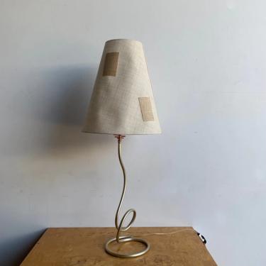 Coil squiggle lamp with patchwork shade 