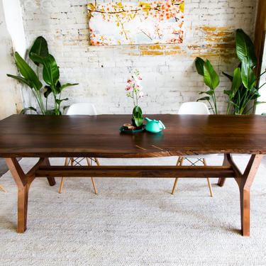 Industrial Modern Live Edge Dining Table, &quot;The April&quot; 