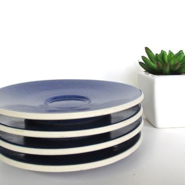 Sasaki Colorstone Saucers  In Sapphire, Set of 4 Massimo Vignelli Blue Colorstone Saucers 