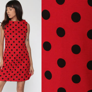 60s Polka Dot Dress Red Mod Mini Dress | Shop Exile - Tucson, AZ | ATTIC