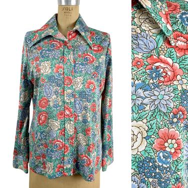 Kokobay floral pattern blouse - size small - 1970s vintage style 