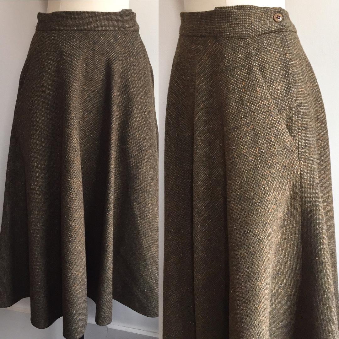 Bias cut tweed outlet skirt