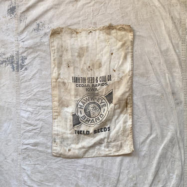 Vintage Hamilton Seed & Coal Co Hawkeye Brand Seedsack Cedar Rapids, IA 