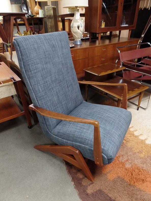 Mid-Century Modern rocking chair with new upholstery