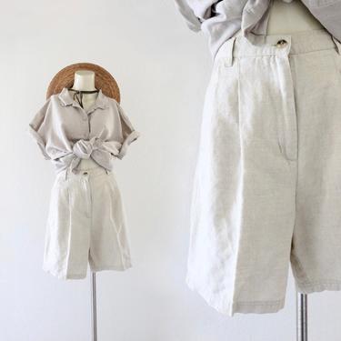 natural linen shorts - 27 