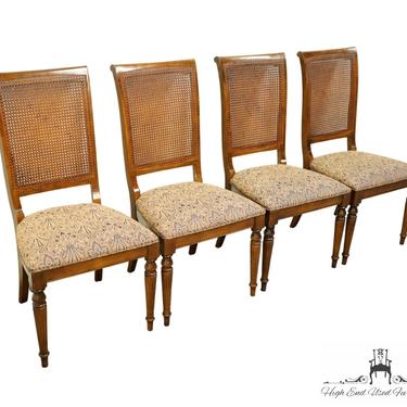 Set of 4 ETHAN ALLEN Classic Manor Solid Maple Cane Back Dining Side Chairs 15-6010 