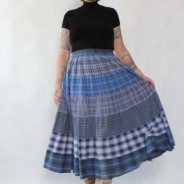 Mixed Flannel Tiered Skirt M/L