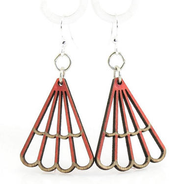 Triangle Blossoms - Wood Earrings - 132A 