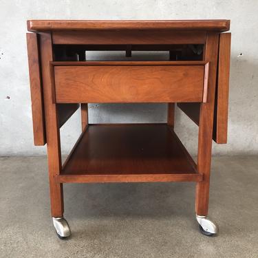 Vintage Mid Century Modern Walnut Bar Cart by Sligh-Lowry