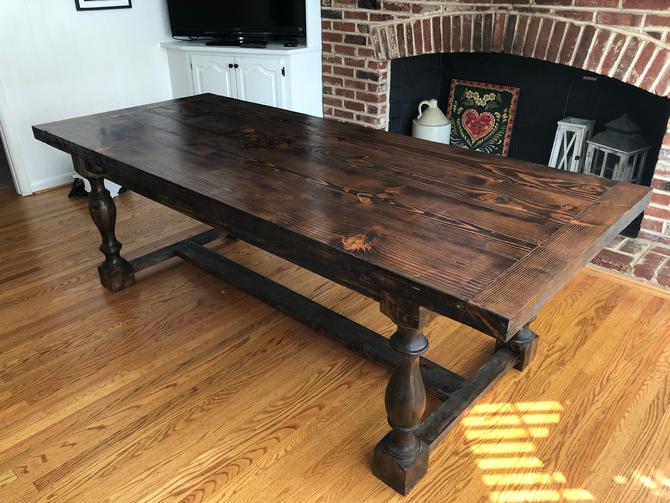 Chunky Reclaimed Dining Table With Monastery Legs Breadboards By
