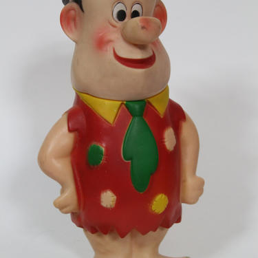 Vintage Fred Flintstone Rubber Toy Hanna Barbara 1960s Flintstones 