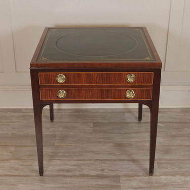 Kittinger Leather Top One Drawer Table