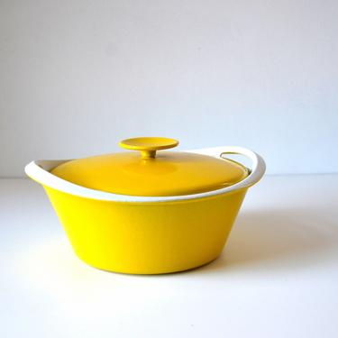 Yellow Enamel Michael Lax Dutch Oven Casserole With Lid by Copco 7