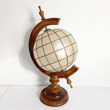 1960s Capiz Shell Globe Lamp 