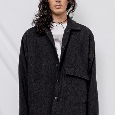 Charcoal Wool Snap Shirtcoat