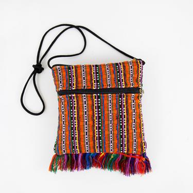 NEW in the Shop /// Vintage Orange Rainbow Fringe Boho Hippie Southwestern Mini Shoulder Strap/Crossbody Purse 