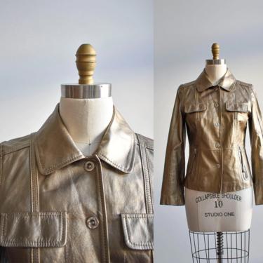 Y2K Bronze Leather Jacket 