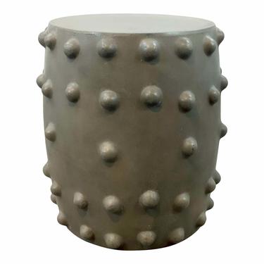 Modern Brutalist Style Gray Ceramic Thracian Stool