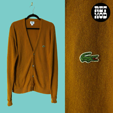 Vintage 60s 70s Mustard Caramel Brown Lacoste Alligator