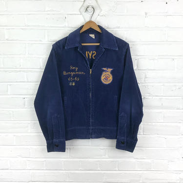 Size 38 Vintage 1960s FFA Blue Corduroy Jacket with Mifflinburg