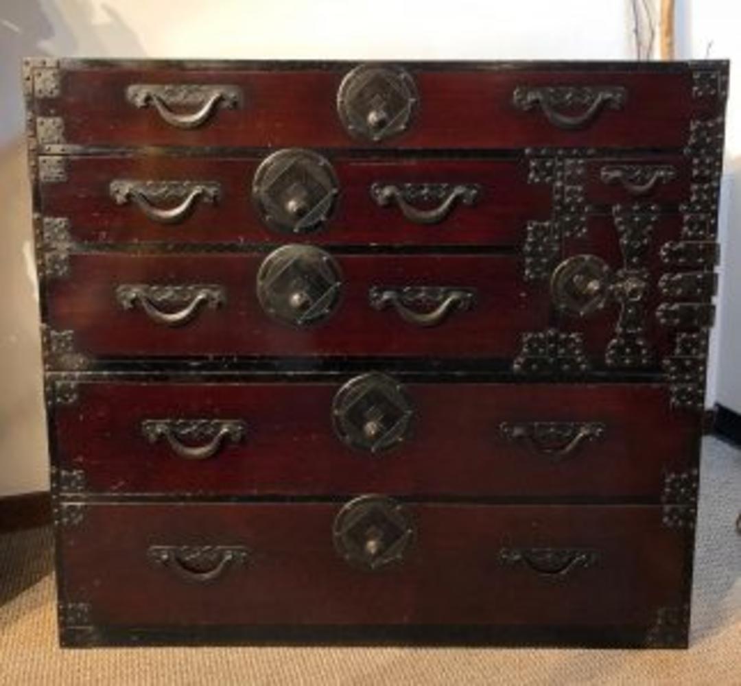 Antique Japanese Urushi Tansu Lacquer Chest Kuraya Japanese Antiques